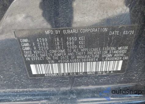 2020 Subaru Impreza Premium z USA, uszkodzony, nr VIN 4S3GKAV65L3608854